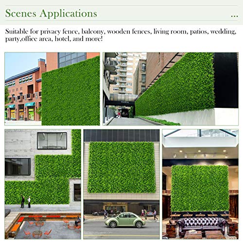 BestComfort 24PCS 24 inchesx16 inches Artificial Boxwood Panels, 64 Sq.ft Topiary Hedge Plant Privacy Screen, Patio Garden Privacy Fence Screen (24, inches), BComfort-70778-2OP