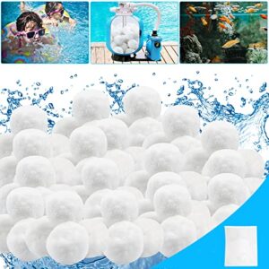 maturead jucjet 3.1 lbs pool filter balls eco-friendly fiber filter media for swimming pool aquarium fish tanks filters alternative to sand(equivalent to 110 lbs pool filter sand)