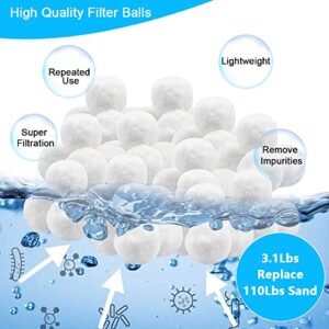 Maturead JUCJET 3.1 Lbs Pool Filter Balls Eco-Friendly Fiber Filter Media for Swimming Pool Aquarium Fish Tanks Filters Alternative to Sand(Equivalent to 110 Lbs Pool Filter Sand)