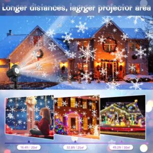 Christmas Snowflake Projector Light, Snowfall LED Light Adjustable Lamp, IP65 Waterproof White Snow Decoration Spotlights for Outdoor Indoor Night Light for Christmas Holiday Party Garden