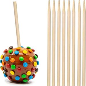 150 pcs thick candy apple sticks,caramel apple sticks,5.5 inch long, 5mm thick,semi point , bamboo skewers for corn dog, corn cob, kabob, lollipop, grill