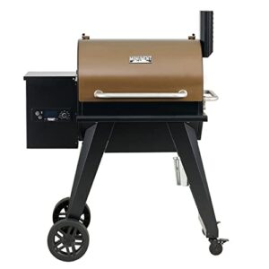 monument grills 86030 wood pellet grill and smoker for outdoor cooking, with chimney, bronze
