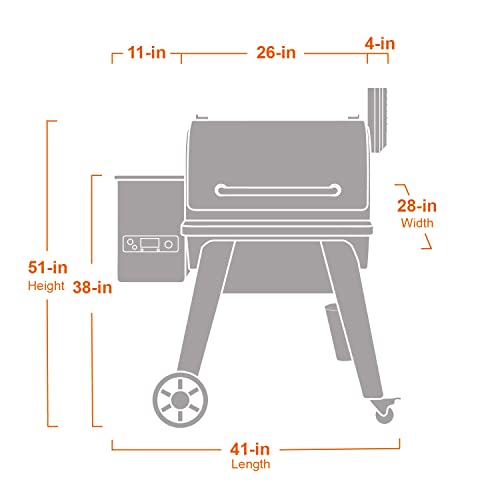 Monument Grills 86030 Wood Pellet Grill and Smoker for Outdoor Cooking, with chimney, Bronze