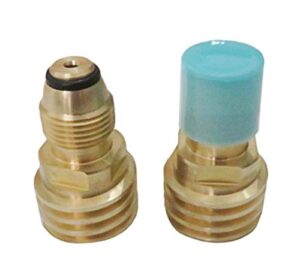 set(2) converts propane lp tank pol service valve to qcc outlet brass refill adapter