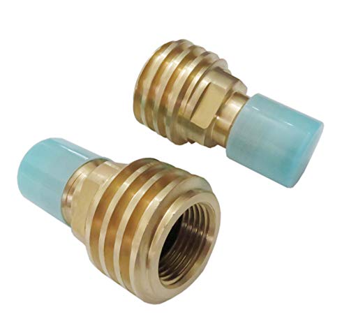 Set(2) Converts Propane LP Tank POL Service Valve to QCC Outlet Brass Refill Adapter