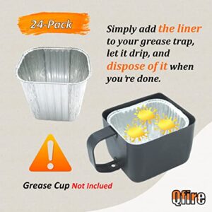 Qfire 24 Pack Small Griddle Drip Grease Cup Liners Compatible with 1 Burner & 2 Burner Razor Griddles,GGC2030M/GGT2160M/GGC2228MG Razor Griddle Grease Liner Accessories(Small Size)