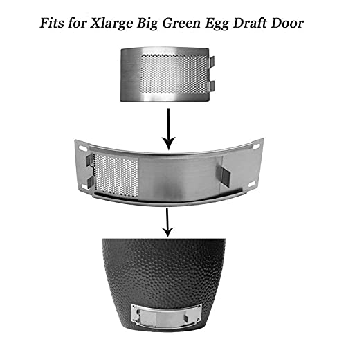 Mesh Screen XL for Big Green Egg,Punched Metal Mesh Screen for Extra-Large Big Green Egg, Bottom Vent Mesh Panel for BGE, XL BGE Stainless Steel Draft Door Screen, BGE Accessories, Grill Accessories