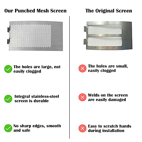 Mesh Screen XL for Big Green Egg,Punched Metal Mesh Screen for Extra-Large Big Green Egg, Bottom Vent Mesh Panel for BGE, XL BGE Stainless Steel Draft Door Screen, BGE Accessories, Grill Accessories