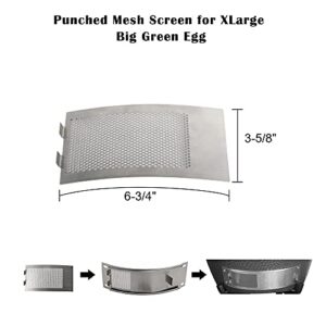 Mesh Screen XL for Big Green Egg,Punched Metal Mesh Screen for Extra-Large Big Green Egg, Bottom Vent Mesh Panel for BGE, XL BGE Stainless Steel Draft Door Screen, BGE Accessories, Grill Accessories