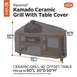 Classic Accessories Ravenna Water-Resistant 60 Inch Kamado Ceramic BBQ Grill Cover