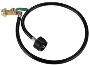 youdo propane refill adapter hose for 1 lb gas bottle 35.5″ long with on/off control valve qcc type1 inlet for new tank (fuel not included)