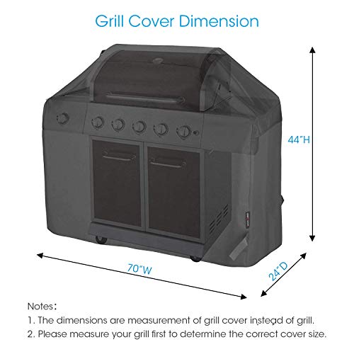 Unicook Grill Cover 70 Inch, Heavy Duty Waterproof Gas Grill Cover, Fade Resistant BBQ Cover, Durable and Convenient Large Barbecue Cover, Compatible with Weber Char-Broil Nexgrill and More Grills