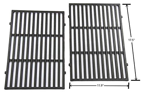 Hongso 17.5 Inch Cast Iron Cooking Grill Grates Replacement Part for Weber Spirit 300, 310, 320 Series, Spirit 700, Genesis Silver B/C, Genesis Gold B/C, Genesis Platinum B/C Gas Grills, 2-Pack 7638