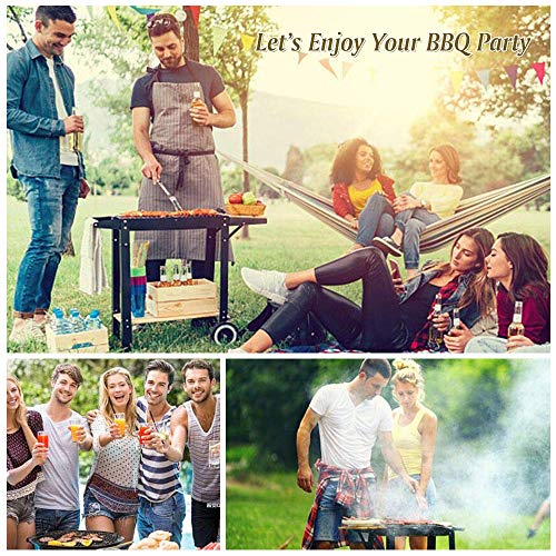 sorkwo Large BBQ Grill Mesh Bag, Non-Stick Baking Grilling Bag Heat-Resistant Reusable Easy to Clean Baked Grilling PTFE Bag for Outdoor Picnic Cooking Barbecue