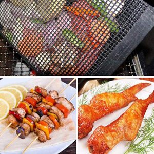 sorkwo Large BBQ Grill Mesh Bag, Non-Stick Baking Grilling Bag Heat-Resistant Reusable Easy to Clean Baked Grilling PTFE Bag for Outdoor Picnic Cooking Barbecue