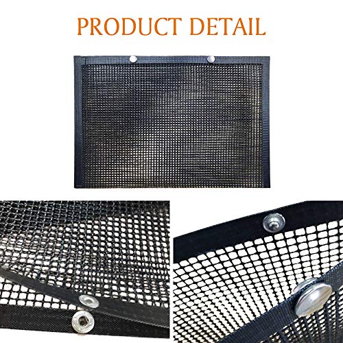 sorkwo Large BBQ Grill Mesh Bag, Non-Stick Baking Grilling Bag Heat-Resistant Reusable Easy to Clean Baked Grilling PTFE Bag for Outdoor Picnic Cooking Barbecue