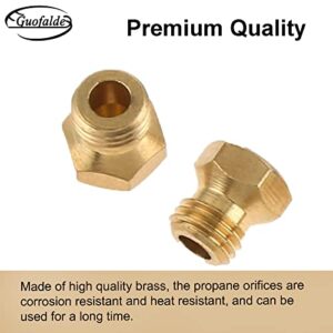 GUOFALDE Brass Jet Nozzles, Range Stove Oven Orifice Conversion Kit M6x0.75 mm Gas Spray Tip 0.3/0.4/0/7/0.8/0.9/1.0/1.1/1.2/1.5/1.7/1.9mm(Pack of 36), Propane Lpg Gas Pipe Parts, Propane Orifice