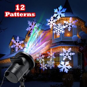 OCT17 Christmas LED Lights Projector Xmas Landscape Lamp Snowflakes Bright LED Indoor Outdoor Lighting for Halloween Christmas Holiday Party Birthday Garden Decoration