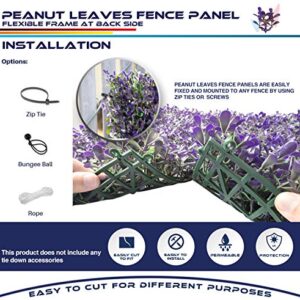 Windscreen4less Artificial Plant Leaves Faux Ivy Leaf Decorative Wall Fence Screen 20'' x 20" Purple Peanut Leaves 2 Pcs