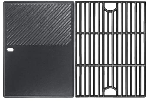 Hisencn 17 inch Grill Cooking Grate and Griddle Replacement Parts for Homedepot Nexgrill 4 Burner 720-0830H 720-0783E, 5 Burner 720-0888N, Charbroil 4 Burner 463241113, 463449914, 2 Pack