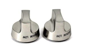 mhp gas grill two (2) silver gas control knobs for jnr wnk tjk grills ggk10s-set