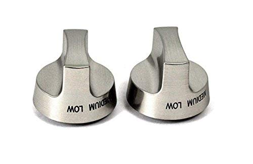MHP Gas Grill Two (2) Silver Gas Control Knobs for JNR WNK TJK Grills GGK10S-SET