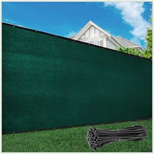 colourtree customized size fence screen privacy screen green 6′ x 46′ – commercial grade 170 gsm – heavy duty – 3 years warranty – cable zip ties included