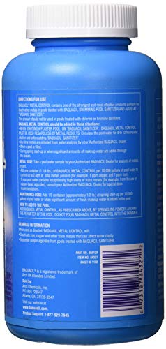 BAQUACIL 84327 Metal Control Chlorine-Free Swimming Pool Maintenance, 1.25 pounds