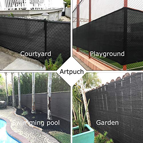 Artpuch Fence Privacy Screen 6' x 50' Black Heavy Duty Fence with Brass Grommets for Wall Garden Yard Backyard Indoor Outdoor