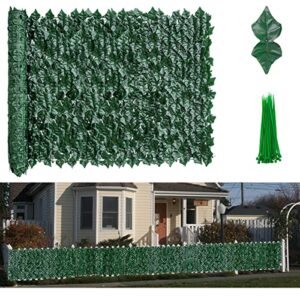 Cliselda 118x39.4in Privacy Fence Screen, Artificial Ivy Fence Covering Privacy Expandable Faux Privacy Fence, Hedges Fence and Faux Ivy Vine Leaf Decoration for Outdoor Garden Decor