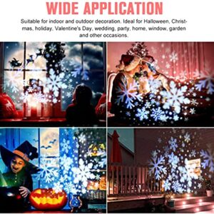 Christmas Projector Lights Outdoor,Upgraded Dynamic Holiday Snowflake Lights Projector,IP65 Waterproof White Snow LED Snowfall Projector Lights for Halloween Party Home Garden Decoration-2 Sets