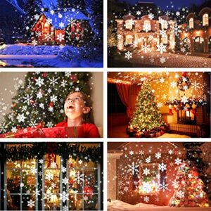 Christmas Projector Lights Outdoor,Upgraded Dynamic Holiday Snowflake Lights Projector,IP65 Waterproof White Snow LED Snowfall Projector Lights for Halloween Party Home Garden Decoration-2 Sets