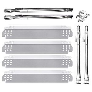 dongftai sg20-0888z (4-pack) heat shield and grill burner replacement parts for nexgrill 4 burner 720-0830h, 720-0783e, 720-0830d, 720-0888n, 720-0888 grill burner tube and heat plates shield tent