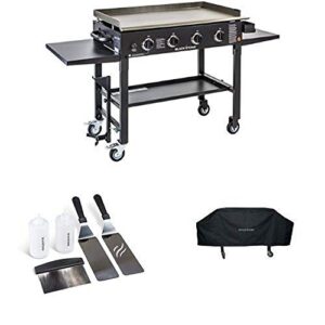 blackstone 36 inch outdoor flat top gas grill griddle station – 4-burner – propane fueled – restaurant grade – professional quality – with cover and accessory kit