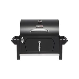 grills house portable charcoal grill with two side handles, compact outdoor charcoal grill for travel, picnic, tailgate, and campsite cooking, cd1519-sc, black
