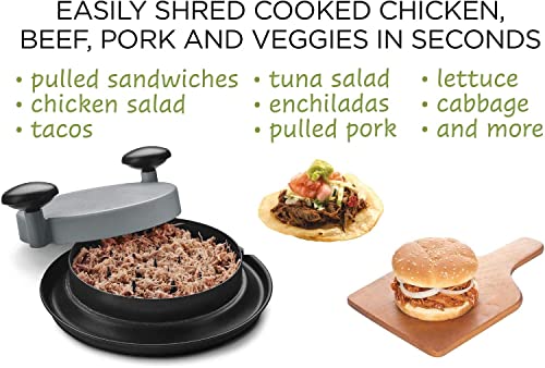 Chicken Shredder Shred Machine, Alternative to Bear Claws Meat Shredder for Pulled Pork Red Beef and Chicken (Gray)