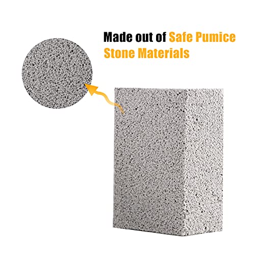 4 Pack Grill Stone Cleaning Block, Ecological Grill Cleaning Brick Block - Perfect for Removing Stains of BBQ Grills, Racks, Flat Top Cookers and More