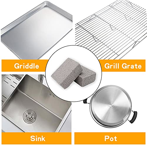 4 Pack Grill Stone Cleaning Block, Ecological Grill Cleaning Brick Block - Perfect for Removing Stains of BBQ Grills, Racks, Flat Top Cookers and More