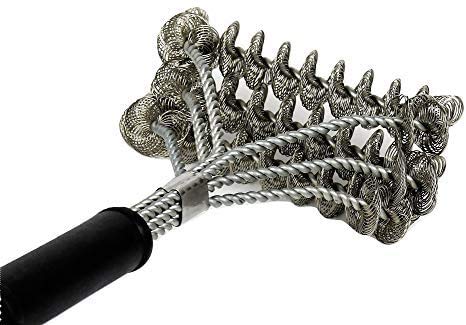 Grill Brush Bristle Free for Safe Cleaning | Grill Cleaner Brush for Gas/Porcelain/Charbroil Grates | Rust-Free Stainless Steel BBQ Brush for Grill Cleaning 17" | BBQ Grill Accessories Gifts for Men