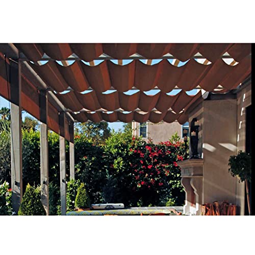 Patio Awning Pergola Canopy Replacement Shade Cover - Slide on Wire Cable Wave Drop Shade Cover - Waterproof and UV Resistant - Shade Sail Awning for Deck Porch ( Color : Red , Size : 0.8x4m )