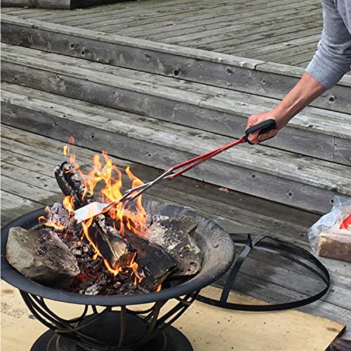 BBQCroc 3 in 1 Barbecue Tool 26-inch - Extra Light and Extra Long Tongs, Spatula and Grill Scraper (Red) – Longest BBQ Tool Ever!