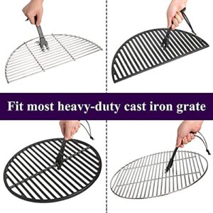 FIRELOOP Grill Grate Lifter Grill Cast Iron Cooking Grid Lifter,Big Green Egg Cast Iron Cooking Grate Handling Lifter Accessories for Moving Cast Iron and Stainless Steel Grilling Nets