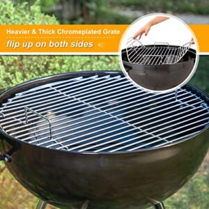 Sophia & William 22-inch Kettle Charcoal Grill with Thicken Chromeplated Grate, High-capacity Ash Catcher for Outdoor Picnic BBQ Patio Camping, Black