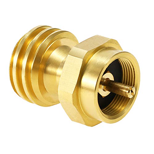 Joywayus Solid Brass Steak Saver Adapter 1 LB Hex Propane Adapter Converter Universal Small Bottle for Gas Grill and Propane Tree - 1''-20 Male Throwaway Cylinder Thread