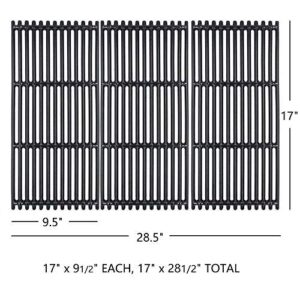 Hongso 17 inch Porcelain Coated Cast Iron Grates for Charbroil Commercial Tru Infrared 463242716, 466242715, 463242715, 466242815, G533-0009-W1, Lowe's 606682, Walmart 555179228, 3-Pk, PCB004