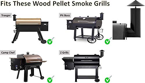 Homesicker Smoke Stack with Gasket Replacment for Traeger, Pit Boss, Camp Chef and Other Pellet Grills Smokers