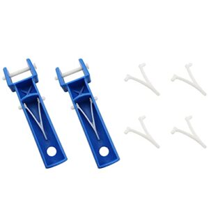 RLECS Vacuum Head Handle 2PCS Blue Color Vacuum Pool Brush Handle Universal Replacement Parts with V Clips and Pins for Swimming Pool Spa Vacuum