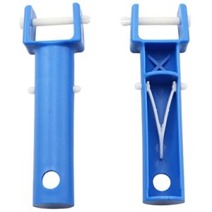 RLECS Vacuum Head Handle 2PCS Blue Color Vacuum Pool Brush Handle Universal Replacement Parts with V Clips and Pins for Swimming Pool Spa Vacuum