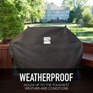 Kenmore PA-20281 BBQ Grill Cover, Heavy Duty Weatherproof Fabric for Outdoor Patio Backyard, Fits Grills up to 56" Width, Black