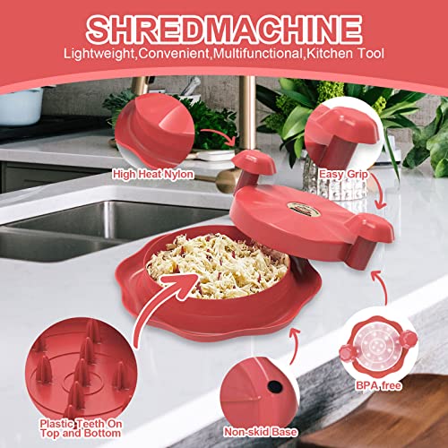 Chicken Shredder, Chicken Breast Shredder, Meat Shredder Machine with Ergonomic Handles and Anti-Slip Base, ShredMachine for Beef Pulled Pork and Chicken 10.2 inch Dishwasher Safe (Clear)